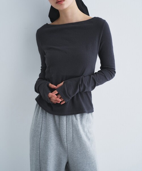 CODE A（コードエー）の「backline elastic pullover（Tシャツ/カットソー・レディース・グレー/ベビーピンク/ホワイト/スミクロ・00）」の17枚目の写真