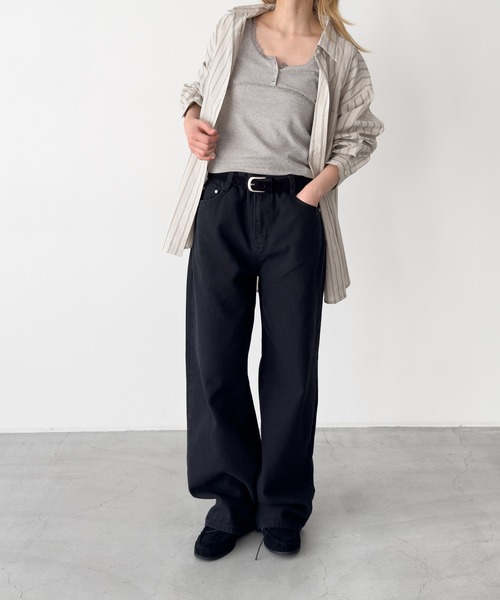 CANAL JEAN(キャナルジーン)の「El mar レーストリムヘンリータンクトップ(タンクトップ・レディース・アイボリー/グレー・ONE SIZE)」の6枚目の写真