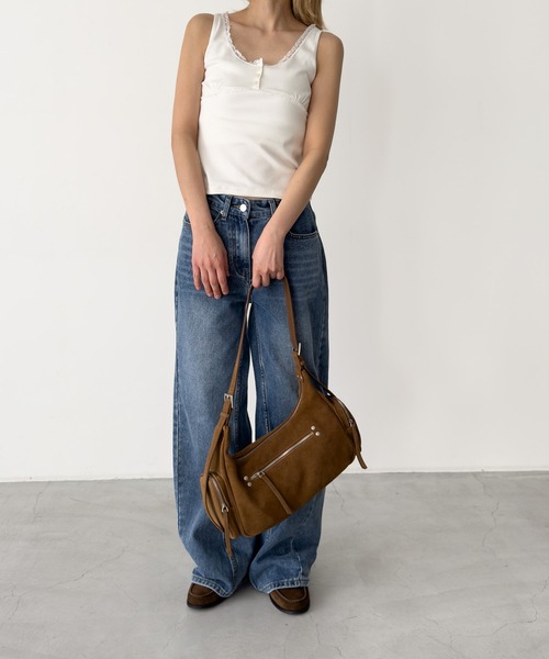 CANAL JEAN(キャナルジーン)の「El mar レーストリムヘンリータンクトップ(タンクトップ・レディース・アイボリー/グレー・ONE SIZE)」の9枚目の写真