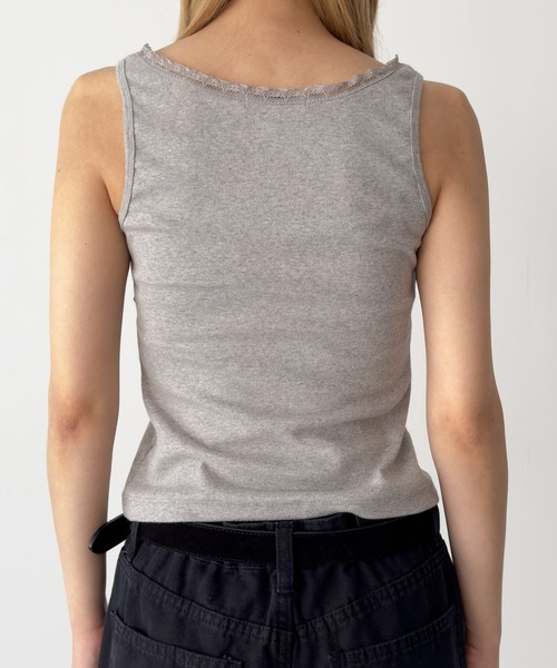 CANAL JEAN(キャナルジーン)の「El mar レーストリムヘンリータンクトップ(タンクトップ・レディース・アイボリー/グレー・ONE SIZE)」の12枚目の写真