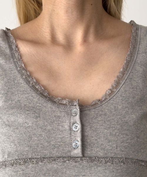 CANAL JEAN(キャナルジーン)の「El mar レーストリムヘンリータンクトップ(タンクトップ・レディース・アイボリー/グレー・ONE SIZE)」の13枚目の写真