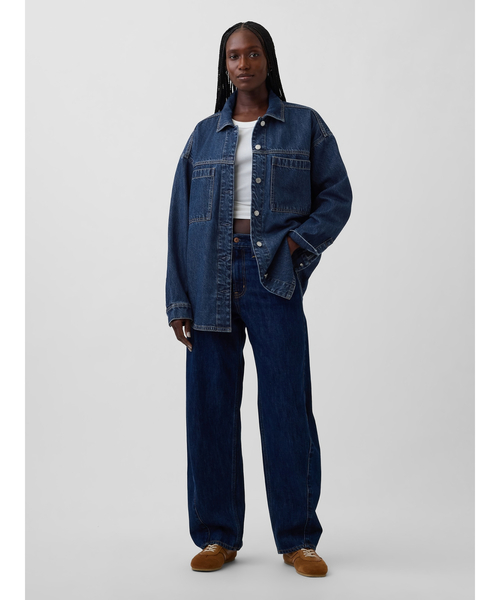 GAP（ギャップ）の「オーバーサイズ デニム シャケット（デニムジャケット・レディース・インディゴブルー・XXS/L/M/S/XS）」の10枚目の写真