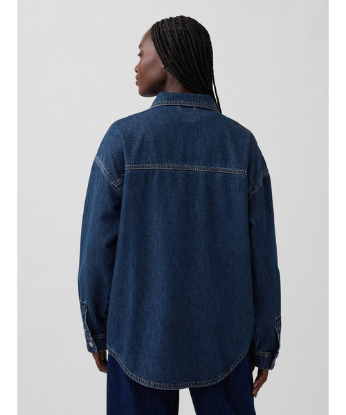 GAP（ギャップ）の「オーバーサイズ デニム シャケット（デニムジャケット・レディース・インディゴブルー・XXS/L/M/S/XS）」の11枚目の写真