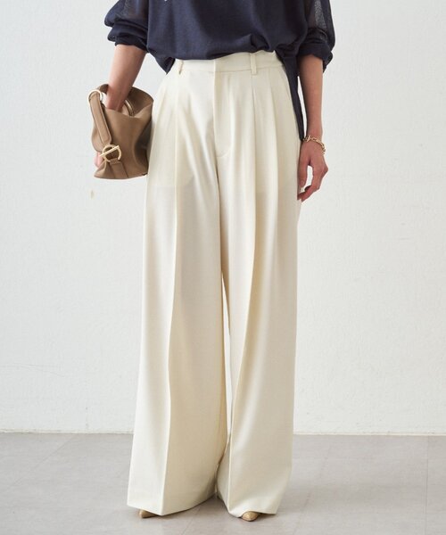 LOUNGEDRESS(ラウンジドレス)の「NEW2タックワイドパンツ(その他パンツ・レディース・ブラック/アイボリー/ピンク/ベージュ・MEDIUM/SMALL)」の2枚目の写真
