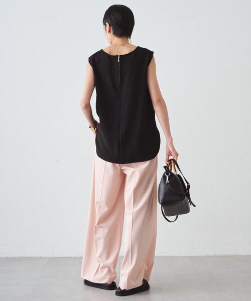 LOUNGEDRESS(ラウンジドレス)の「《オンオフ活躍/腰回りカバー》NEW2タックワイドパンツ(その他パンツ・レディース・ブラック/アイボリー/ピンク/ベージュ・MEDIUM/SMALL)」の13枚目の写真