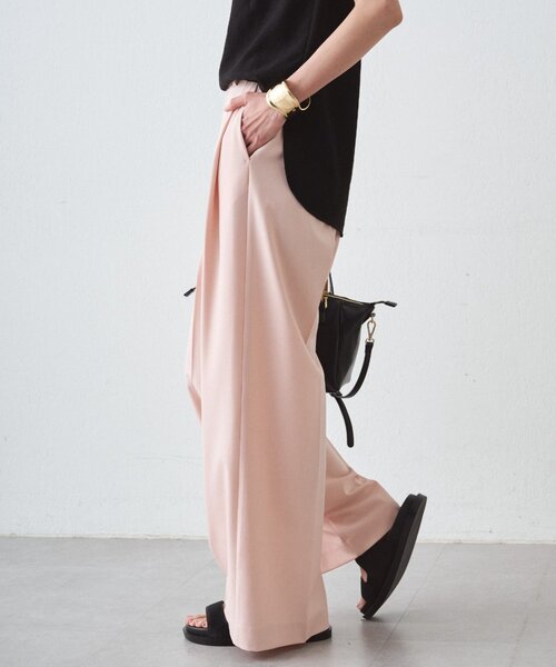 LOUNGEDRESS(ラウンジドレス)の「《オンオフ活躍/腰回りカバー》NEW2タックワイドパンツ(その他パンツ・レディース・ブラック/アイボリー/ピンク/ベージュ・MEDIUM/SMALL)」の16枚目の写真
