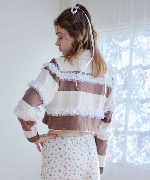 etre loin（エトルワン）の「Balloon hem rugby shirt（Tシャツ/カットソー・レディース・ブラック/モカ/グレー・M）」の22枚目の写真