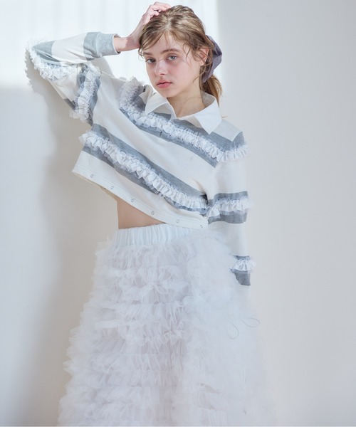 etre loin（エトルワン）の「Balloon hem rugby shirt（Tシャツ/カットソー・レディース・ブラック/モカ/グレー・M）」の9枚目の写真