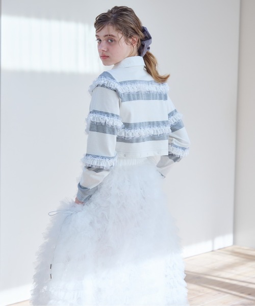 etre loin（エトルワン）の「Balloon hem rugby shirt（Tシャツ/カットソー・レディース・ブラック/モカ/グレー・M）」の13枚目の写真