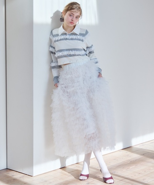 etre loin（エトルワン）の「Balloon hem rugby shirt（Tシャツ/カットソー・レディース・ブラック/モカ/グレー・M）」の12枚目の写真