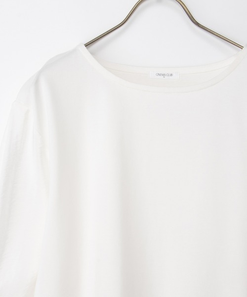 Honeys（ハニーズ）の「７分デザイン袖トップス（Tシャツ/カットソー・レディース・ネイビー/グレイッシュベージュ/ブラック/オフホワイト・L/LL/M/S）」の18枚目の写真