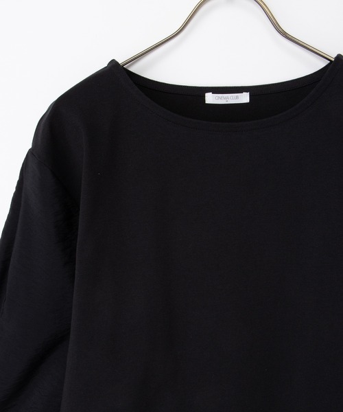 Honeys（ハニーズ）の「７分デザイン袖トップス（Tシャツ/カットソー・レディース・ネイビー/グレイッシュベージュ/ブラック/オフホワイト・L/LL/M/S）」の20枚目の写真
