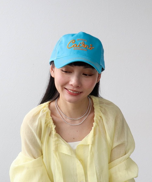 Three Four Time(スリーフォータイム)の「メッシュ刺繍キャップ(キャップ・レディース・アイボリー/ブラウン/ブルー・FREE)」の18枚目の写真