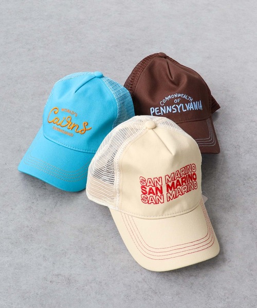 Three Four Time(スリーフォータイム)の「メッシュ刺繍キャップ(キャップ・レディース・アイボリー/ブラウン/ブルー・FREE)」の21枚目の写真