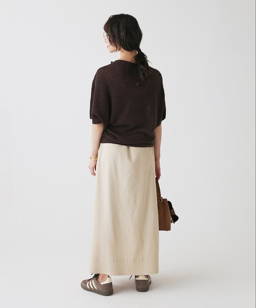 BABYLONE(バビロン)の「リネンレーヨンスカート<セットアップ対応>(スカート・レディース・ダークブラウン/ベージュ・38inch/36inch)」の5枚目の写真