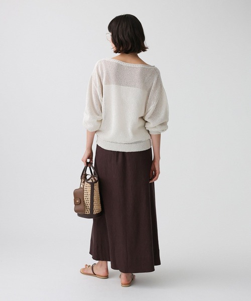BABYLONE(バビロン)の「リネンレーヨンスカート<セットアップ対応>(スカート・レディース・ダークブラウン/ベージュ・38inch/36inch)」の11枚目の写真