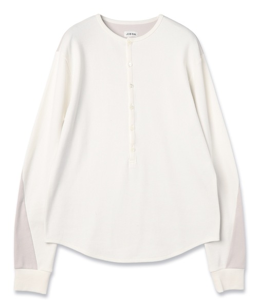 JIEDA（ジエダ）の「SWITCHING HENRY NECK L/S（Tシャツ/カットソー・メンズ・グレー系1/ブラウン系/グレー系2/ホワイト系・2/1）」の11枚目の写真