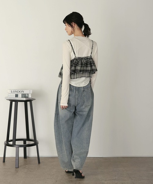 shetila(シェティラ)の「キレイ見え シアーリブラウンドヘムカットソー(Tシャツ/カットソー・レディース・ブラック/ホワイト/グレー・M)」の10枚目の写真