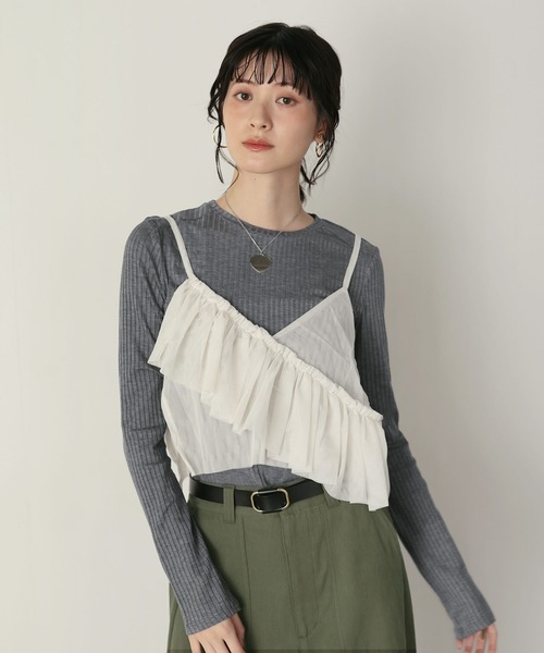 shetila(シェティラ)の「キレイ見え シアーリブラウンドヘムカットソー(Tシャツ/カットソー・レディース・ブラック/ホワイト/グレー・M)」の21枚目の写真
