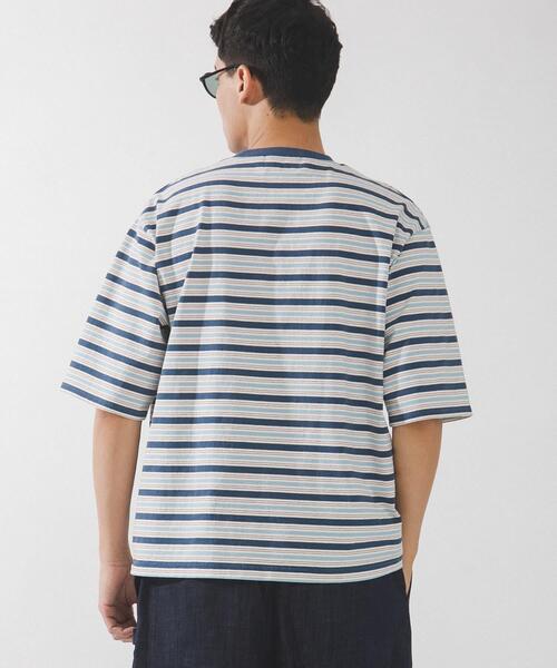 URBAN RESEARCH Sonny Label(アーバンリサーチサニーレーベル)の「マルチボーダーショートスリーブTシャツ(Tシャツ/カットソー・メンズ・ブルー系その他/グリーン系その他/ピンク系その他・MEDIUM/LARGE)」の5枚目の写真