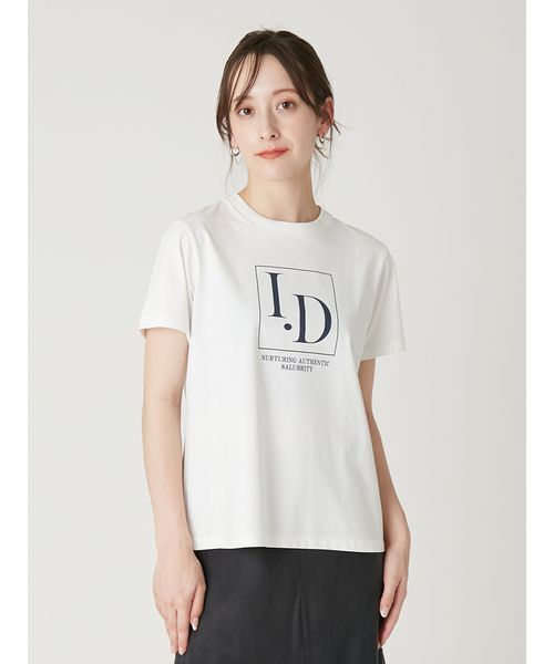 FRAY I.D(フレイアイディー)の「I.DロゴプリントTシャツ(Tシャツ/カットソー・レディース・ホワイト/ネイビー・F)」の3枚目の写真