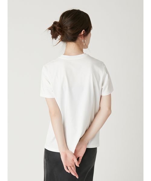 FRAY I.D(フレイアイディー)の「I.DロゴプリントTシャツ(Tシャツ/カットソー・レディース・ホワイト/ネイビー・F)」の4枚目の写真