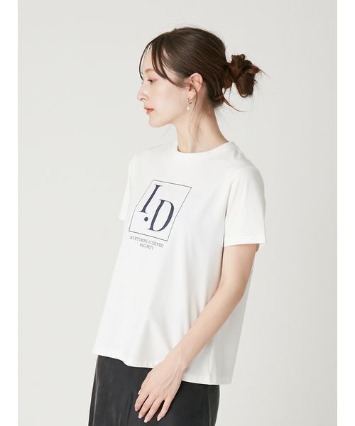 FRAY I.D(フレイアイディー)の「I.DロゴプリントTシャツ(Tシャツ/カットソー・レディース・ホワイト/ネイビー・F)」の5枚目の写真