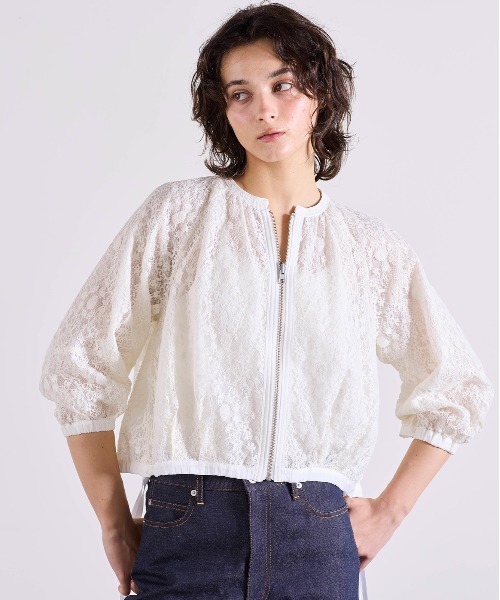 reversible sheer lace blouson（ブルゾン）｜Marilyn Moon（マリリン