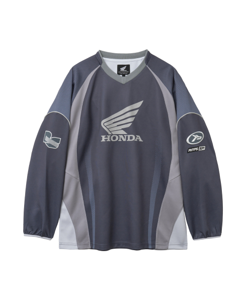 PHYPS MOTORCYCLE(フィップスモーターサイクル)の「Motorcycle Jersey Long Sleeve Navy(Tシャツ/カットソー・レディース・その他・LARGE/MEDIUM/SMALL/X-LARGE)」の1枚目の写真