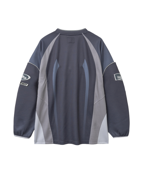 PHYPS MOTORCYCLE(フィップスモーターサイクル)の「Motorcycle Jersey Long Sleeve Navy(Tシャツ/カットソー・レディース・その他・LARGE/MEDIUM/SMALL/X-LARGE)」の2枚目の写真