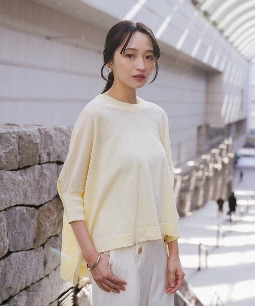 Sirin(シリン)の「ペーパーミックスニット(ニット/セーター・レディース・ブルー/オフホワイト/グレイッシュベージュ/ネイビー/ライトイエロー/チャコールグレー・FREE)」の10枚目の写真