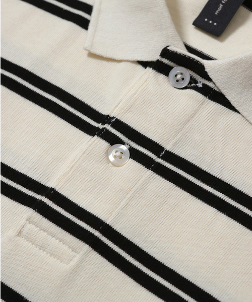 MOIF（モイフ）の「[SS26] WIDE POLO L/S SHIRT / ECRU STRIPE（ポロシャツ・メンズ・その他・1(S)/2(M)/3(L)）」の5枚目の写真