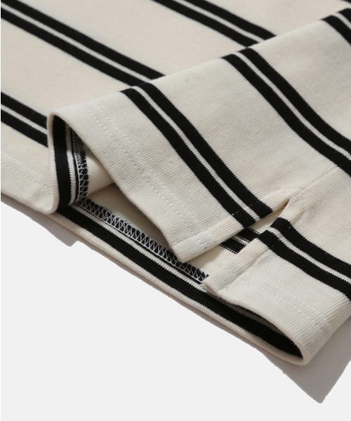 MOIF（モイフ）の「[SS26] WIDE POLO L/S SHIRT / ECRU STRIPE（ポロシャツ・メンズ・その他・1(S)/2(M)/3(L)）」の7枚目の写真