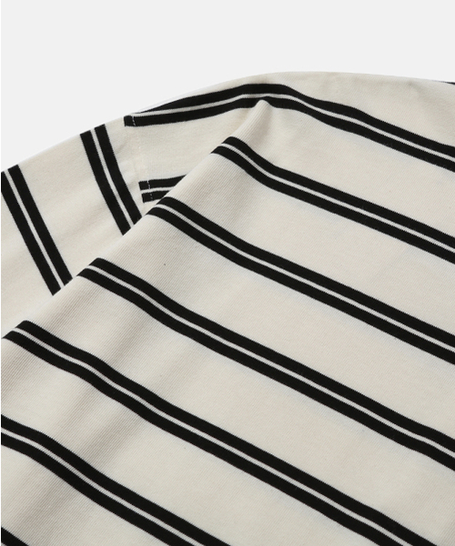 MOIF（モイフ）の「[SS26] WIDE POLO L/S SHIRT / ECRU STRIPE（ポロシャツ・メンズ・その他・1(S)/2(M)/3(L)）」の10枚目の写真