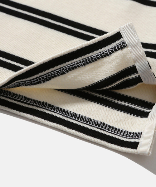 MOIF（モイフ）の「[SS26] WIDE POLO L/S SHIRT / ECRU STRIPE（ポロシャツ・メンズ・その他・1(S)/2(M)/3(L)）」の11枚目の写真