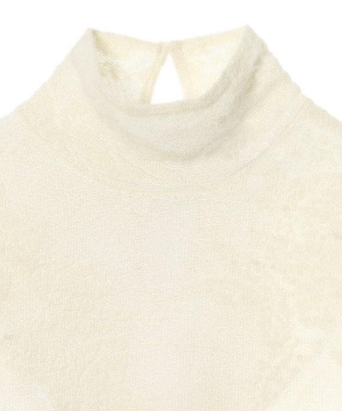 GANNI（ガニー）の「Sheer Flower Jacquard Mockneck K2643（Tシャツ/カットソー・メンズ・ホワイト・SMALL）」の3枚目の写真