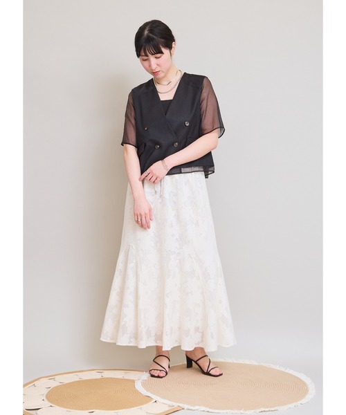 LHELBIE(レルビエ)の「シアーミックスブッチャージャケット(その他アウター・レディース・グリーン/ブラック/ベージュ・M)」の18枚目の写真