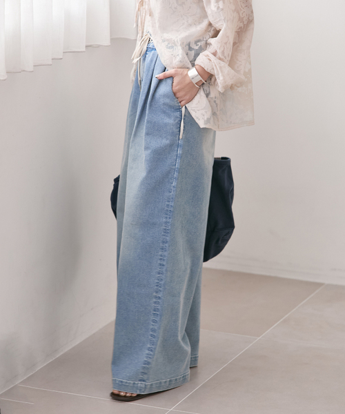 JOURNAL STANDARD（ジャーナルスタンダード）の「TuckEasyDENIM By COOLMAX(R)fabric（デニムパンツ・レディース・サックスブルー・36/38）」の15枚目の写真