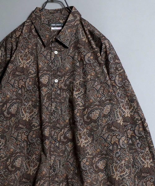 ANPAS（アンパス）の「Made-in-Japan Oversized Paisley Shirt / 日本製 ペイズリービッグシャツ 総柄 長袖 メンズ 国産 コットン オーバーサイズ ビッグシルエット（シャツ/ブラウス・メンズ・ブラック系/パープル系/グレー系/ブラウン系・L/M）」の9枚目の写真