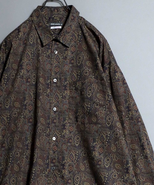 ANPAS（アンパス）の「Made-in-Japan Oversized Paisley Shirt / 日本製 ペイズリービッグシャツ 総柄 長袖 メンズ 国産 コットン オーバーサイズ ビッグシルエット（シャツ/ブラウス・メンズ・ブラック系/パープル系/グレー系/ブラウン系・L/M）」の18枚目の写真
