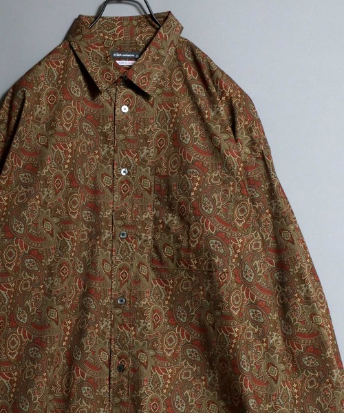 ANPAS（アンパス）の「Made-in-Japan Oversized Paisley Shirt / 日本製 ペイズリービッグシャツ 総柄 長袖 メンズ 国産 コットン オーバーサイズ ビッグシルエット（シャツ/ブラウス・メンズ・ブラック系/パープル系/グレー系/ブラウン系・L/M）」の14枚目の写真