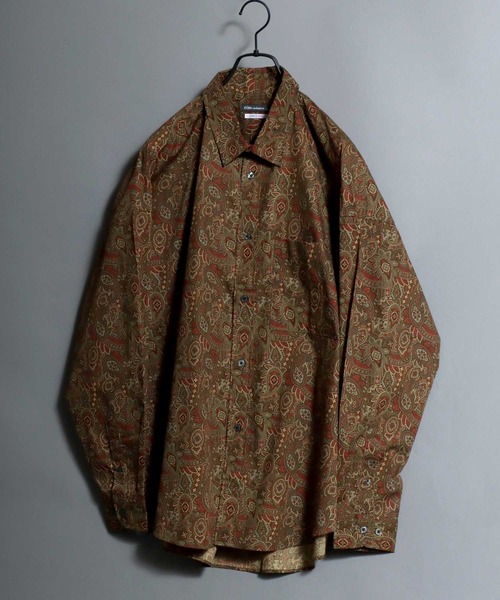 ANPAS（アンパス）の「Made-in-Japan Oversized Paisley Shirt / 日本製 ペイズリービッグシャツ 総柄 長袖 メンズ 国産 コットン オーバーサイズ ビッグシルエット（シャツ/ブラウス・メンズ・ブラック系/パープル系/グレー系/ブラウン系・L/M）」の16枚目の写真