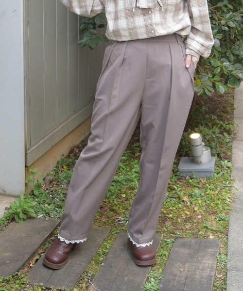 セール】裾レースストレートパンツ（その他パンツ）｜axes femme