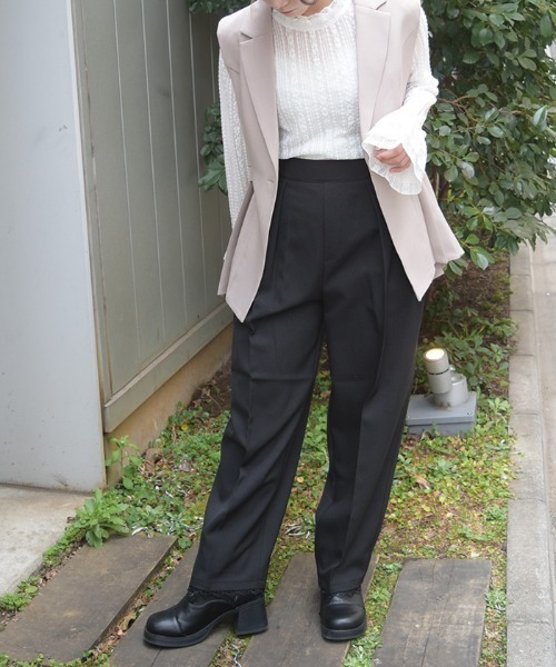 axes femme(アクシーズファム)の「裾レースストレートパンツ(その他パンツ・レディース・グレー/ブラック・MEDIUM/LARGE)」の7枚目の写真