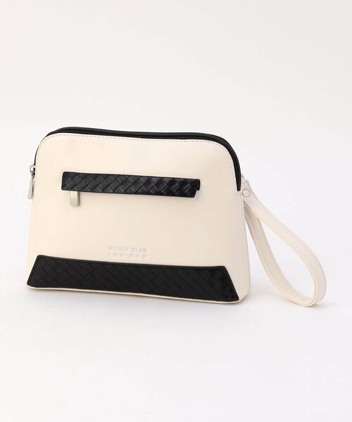 NICOLE CLUB FOR MEN(ニコルクラブフォーメン)の「トラペゾイド 2WAYミニショルダーバッグ(ショルダーバッグ・メンズ・ベージュ/ブラック・FREE)」の2枚目の写真
