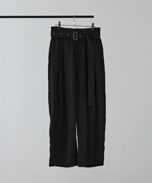 08sircus | [08sircus/ゼロハチサーカス]Viscose washer 2tuck belted wide pants(その他パンツ)