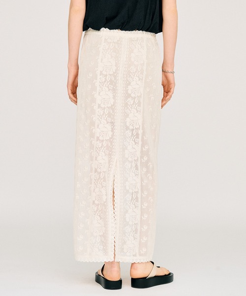 PRANK PROJECT(プランクプロジェクト)の「【Pre-Order】クロスレースマキシスカート / Cross Lace Maxi Skirt(スカート・レディース・ホワイト/ブラック・36/38)」の17枚目の写真