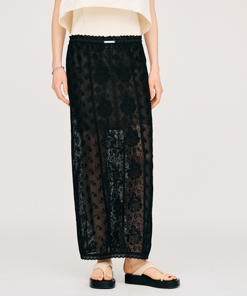 PRANK PROJECT(プランクプロジェクト)の「【Pre-Order】クロスレースマキシスカート / Cross Lace Maxi Skirt(スカート・レディース・ホワイト/ブラック・36/38)」の12枚目の写真