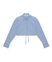 MSGM（エムエスジーエム）の「マイクロチェック バックオープン クロップドブラウス（シャツ/ブラウス）」