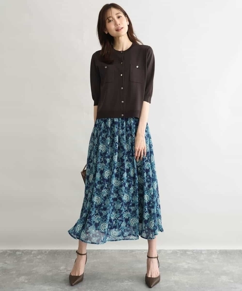 MK MICHEL KLEIN（エムケーミッシェルクラン）の「[UVカット/接触冷感/洗える]コンパクトニットカーディガン（カーディガン/ボレロ・レディース・レッド/ブラウン/ホワイト・38）」の9枚目の写真